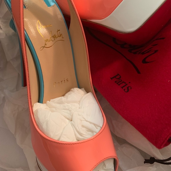 Authentic Christian Louboutin Lady Peep Sling - Picture 4 of 6